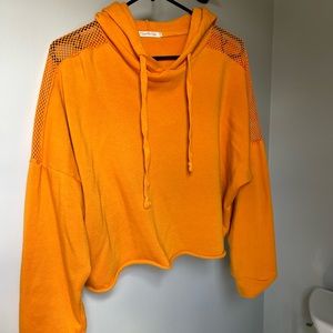Orange crop top hoodie